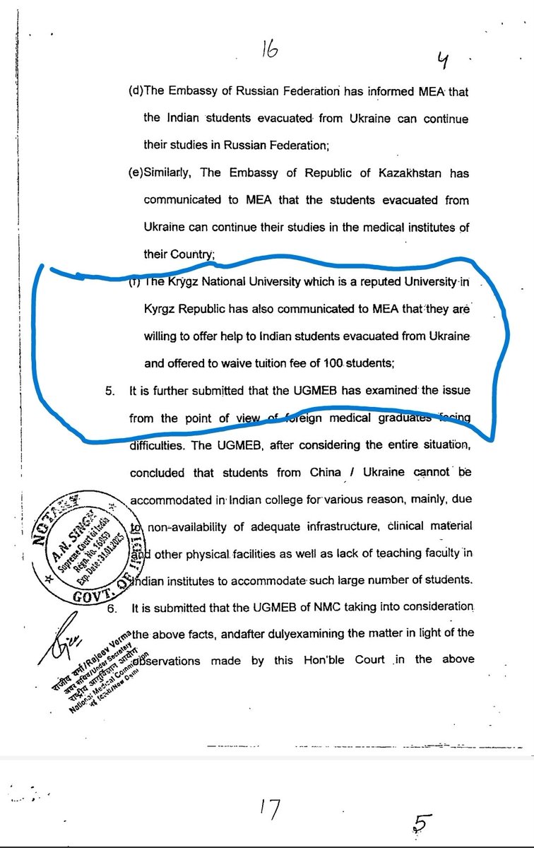 Ravi_Kumar_Koul's tweet photo. @PMOIndia
Words used against Ukraine returned Indian students in affidavit in Honb'le Supreme Court by @MoHFW_INDIA has hurt every students and families

In previous affidavit copy also attached along a visible lie signed by a senior officer of @NMC_IND

IT HAS HURT EVERY ONE https://t.co/26mKG941yz