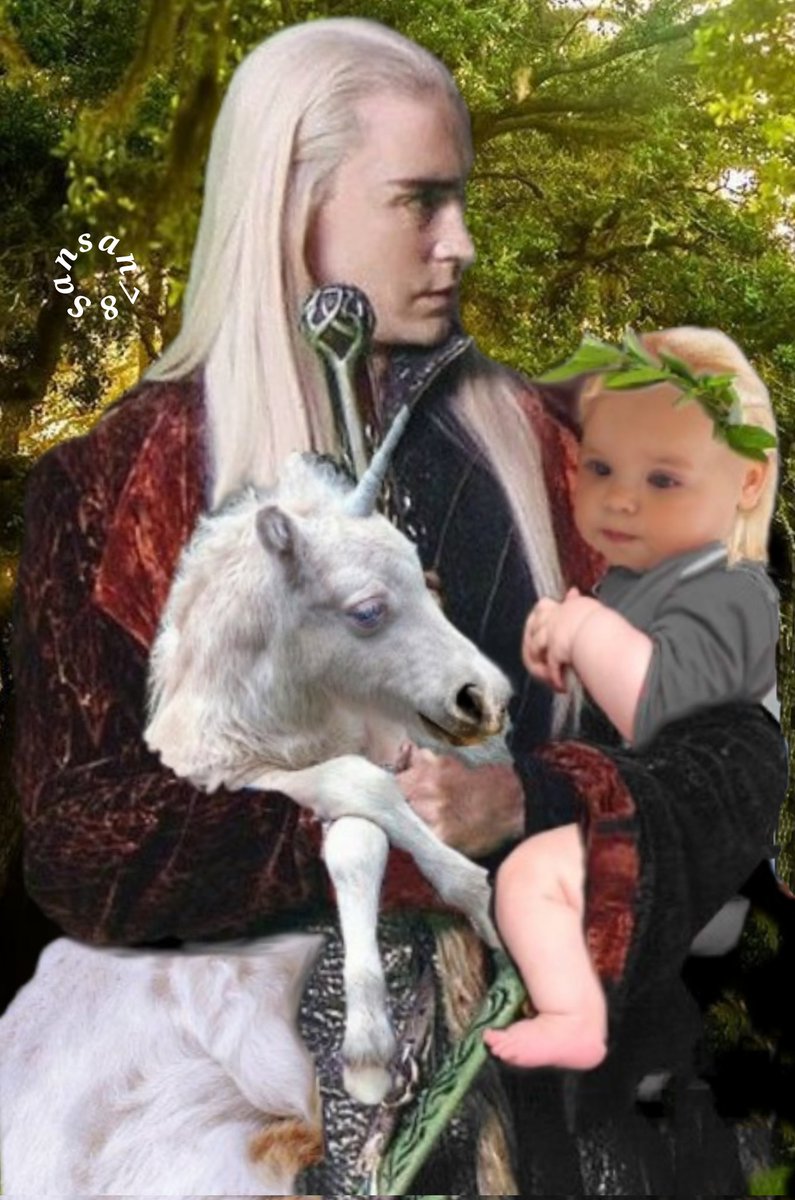 Sandrin41885174's tweet photo. Thrandaddy found a unicorn for Legolas 💞 #thranduil #legolas #artwork #funart #thrandaddy #thranduilopherion https://t.co/OxuDQNwEKs