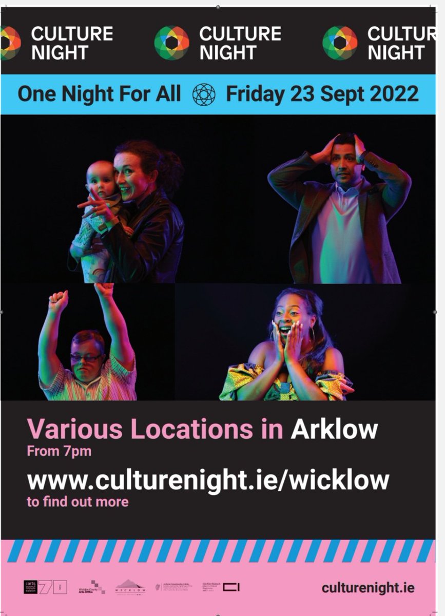 Arklow Culture Crawl, 8 stops, 19 acts, a bit of walking and free bus to the last location, commencing at St Saviour's Church in Arklow from 6:50pm.
#CultureNight #Arklow #music #entertainment #Wicklowarts #Choirs #singers