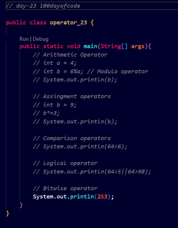 premkumartech's tweet image. [day-23 #100dayofcode]
#100dayofcodechallenge

Today I learn Practiced: 

Operators in java

#Coding 
#Java 
#programming 
#practice