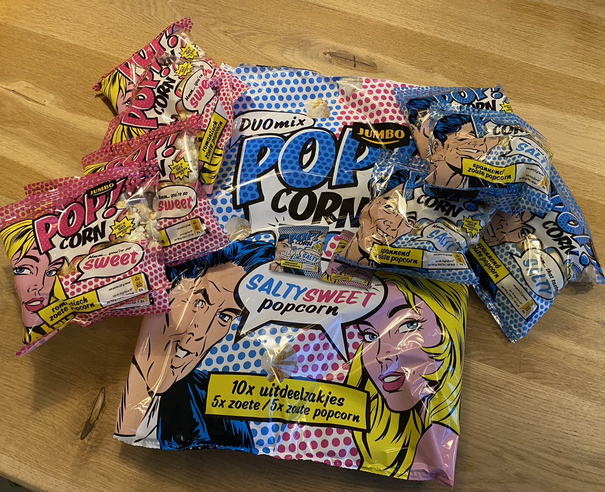 Lekker zeg <a href="/JumboSupermarkt/">Jumbo Supermarkten</a>… 3 zakken “DuoMix popcorn” gekocht om uit te delen op school.. in twee zakken zaten maar negen zakjes en in twee zakken zat een zakje vast ophef uiteinde van de verpakking. Dus zak open… zakje stuk… lekker dan. Geen reclame! #Jumbo #fail #uitdelen