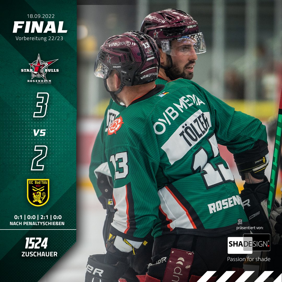 Der Endstand wird präsentiert von der Shadesign GmbH😎

#bullenstark #starbulls #rosenheim #sbr #einteameinziel #hockeytown #vorbereitung #sieg #oberliga