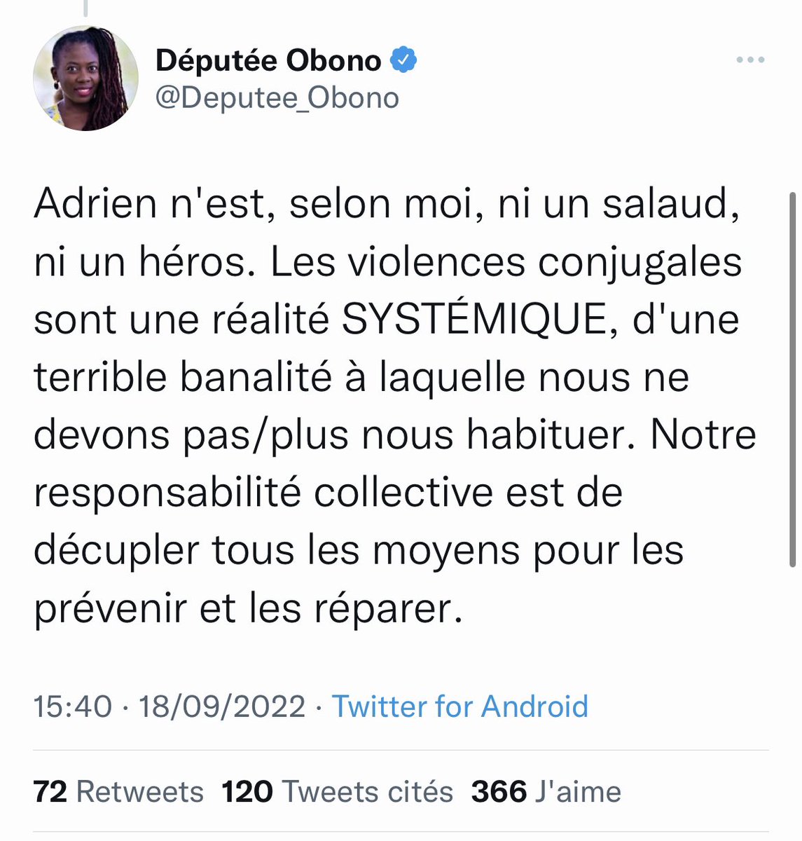 SophiaAram's tweet photo. Pourquoi tout le monde félicite Quatennens ? Il a remporté un César ? https://t.co/FCuV2p52f8