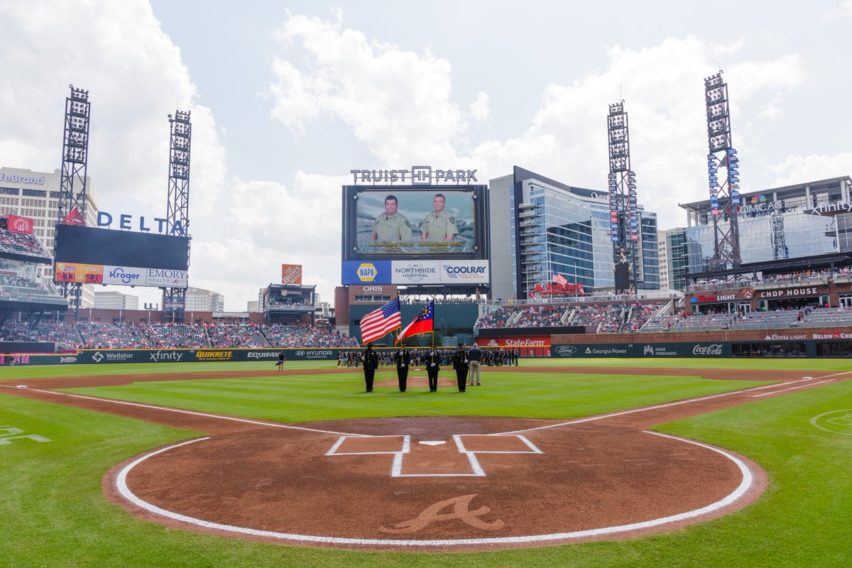 The Atlanta Braves join the entire Cobb County community in mourning the  tragic loss of Deputy Jonathan Randall Koleski and Deputy Marshall Samuel  Ervin Jr., image size:1200x800