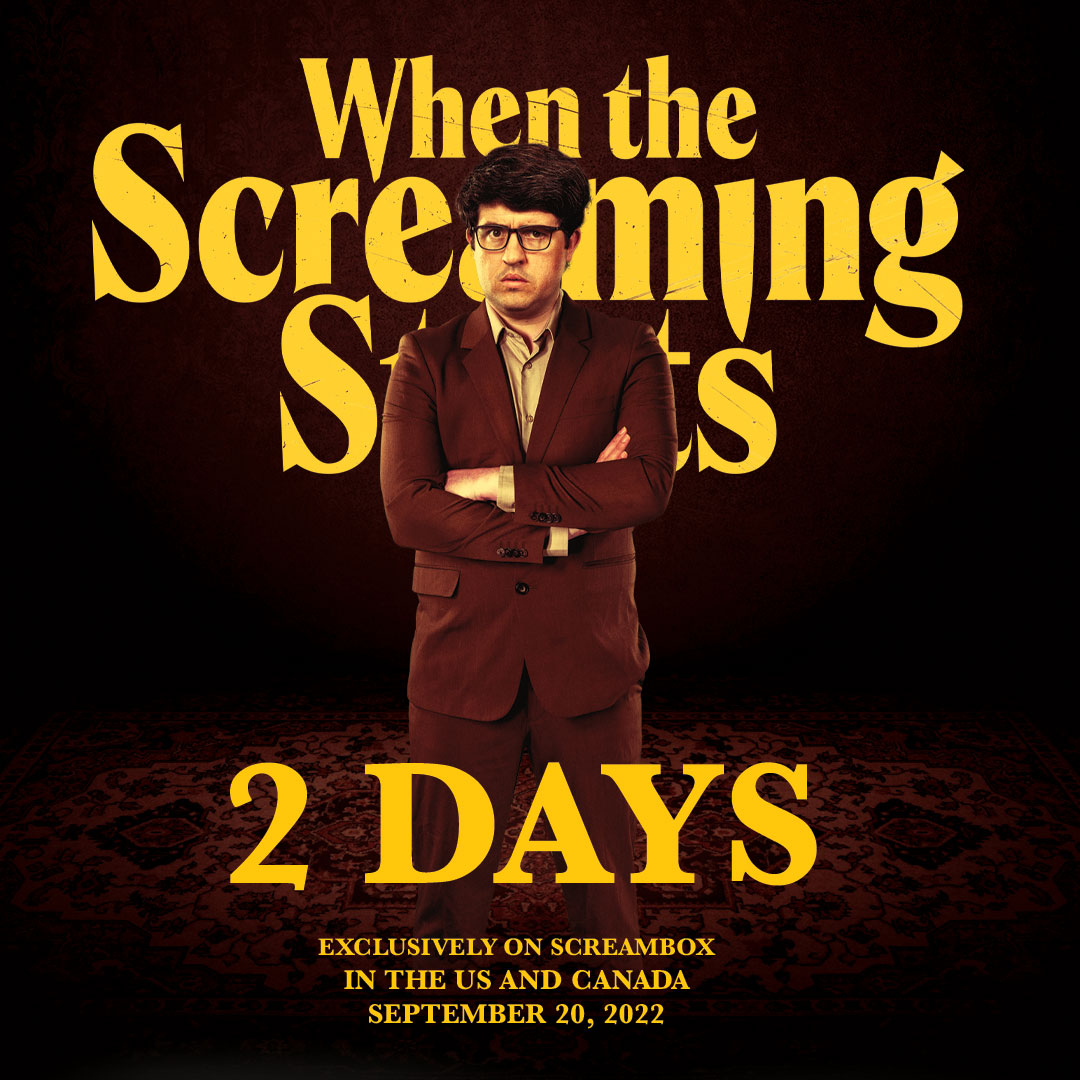 The Screaming Starts In 2 Days! You don't want to miss what <a href="/FANGORIA/">FANGORIA</a> calls "This is Spinal Tap of found footage horror!" <a href="/ScreamboxTV/">SCREAMBOX</a> original 
<a href="/WhenScreaming/">When the Screaming Starts</a> drops in the US and Canada September 20! 🍿🔪 #whenthescreamingstarts #HorrorMovies #horrorfilms #horror #comingsoon