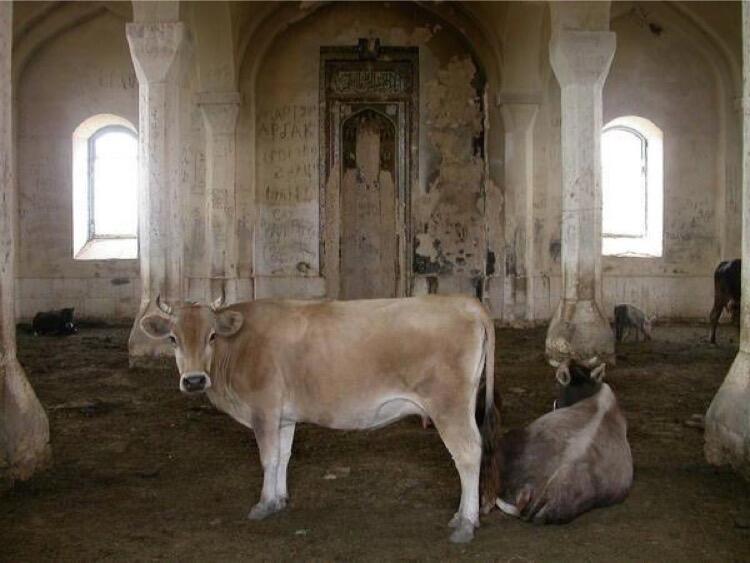 AzadaMammadzada's tweet photo. This is armenian vandalism committed against Azerbaijani national and religious monuments (mosques, cemeteries and other sacred places for Azerbaijanians in occupied Azerbaijani territories). Have you seen this, Pelosi? #NoPelosi @SpeakerPelosi https://t.co/CutlQQPmoa