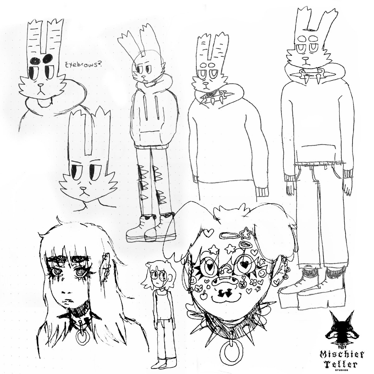 Sketch Sunday ! 

I like sketching at bus stops and backs of buses. I find it cathartic and my current journal that I use as a sketchbook has a PEN HOLDER. 

#sketchbooktour #art #artist #oc #characterdesign #characterart #anthroart #SmallBusiness #cartoontwt #freelancework