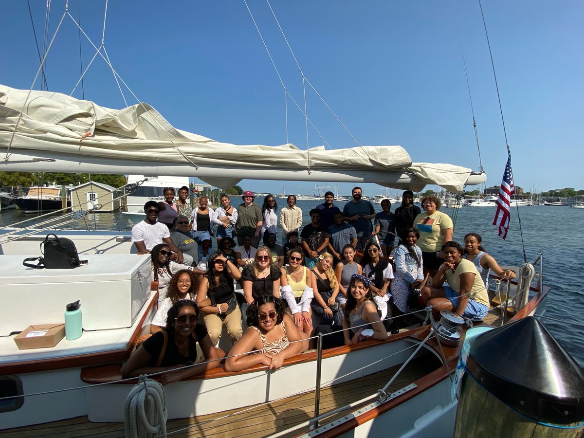 #umbc UMBC U-RISE scholars sailing on the Chesapeake .Team building on the water