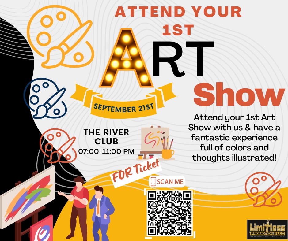 LimitlessRise's tweet photo. Have you ever been to an art show? Why not make your 1st the most memorable by attending Limitless Promotions 1st show?  https://t.co/MZ4rAMRYzH #jaxartist #Duval #jaxlocals  #Alyssia_gibson #gist_portfolio #Artbydallas #DominiqueHammons #jaxriverclub #jaxconnect #dimelzabroche https://t.co/vCXrG9pCBd