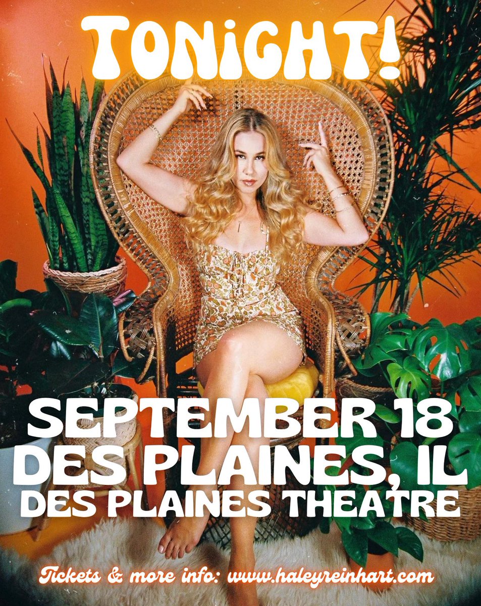 haley_news's tweet photo. 🎫 TONIGHT: Des Plaines, you’re up! Catch @HaleyReinhart and the #OffTheGroundTour at Des Plaines Theatre tonight ❤️‍🔥 https://t.co/LAu0yURGa9