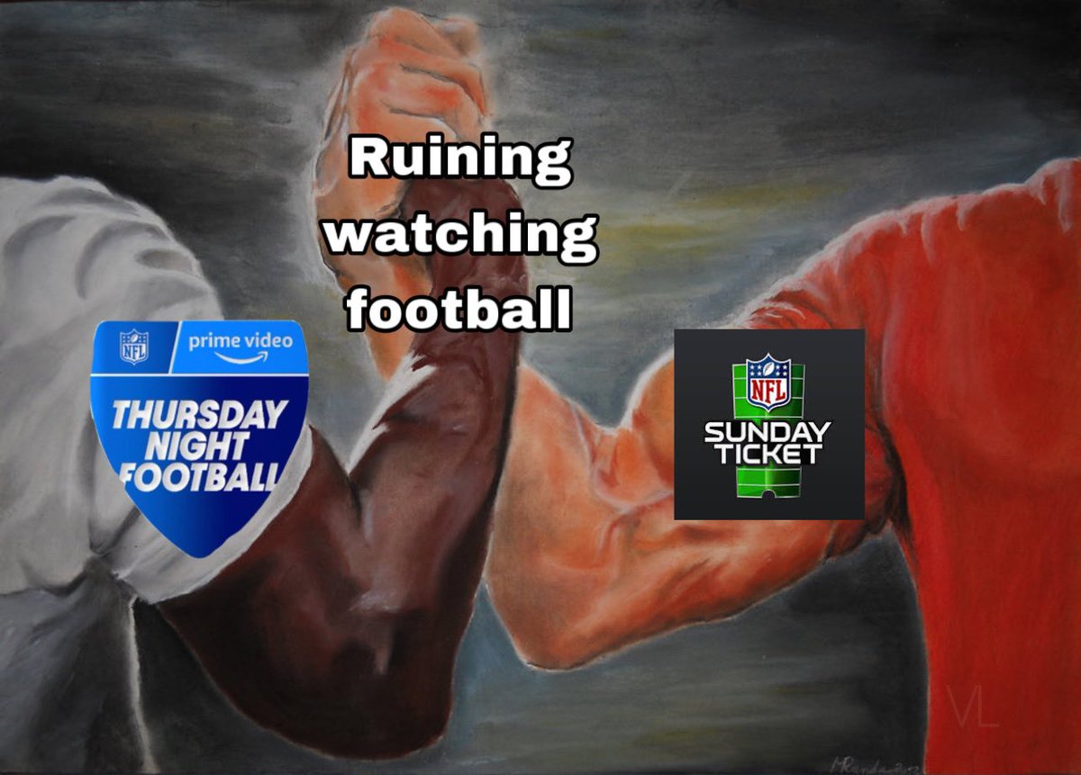 BabyYodaSitter's tweet photo. Thursday Night Prime: The picture is all pixelated. I can barely see the game. 

NFL Sunday Ticket: Hold my beer. https://t.co/GrMV7ppgN1