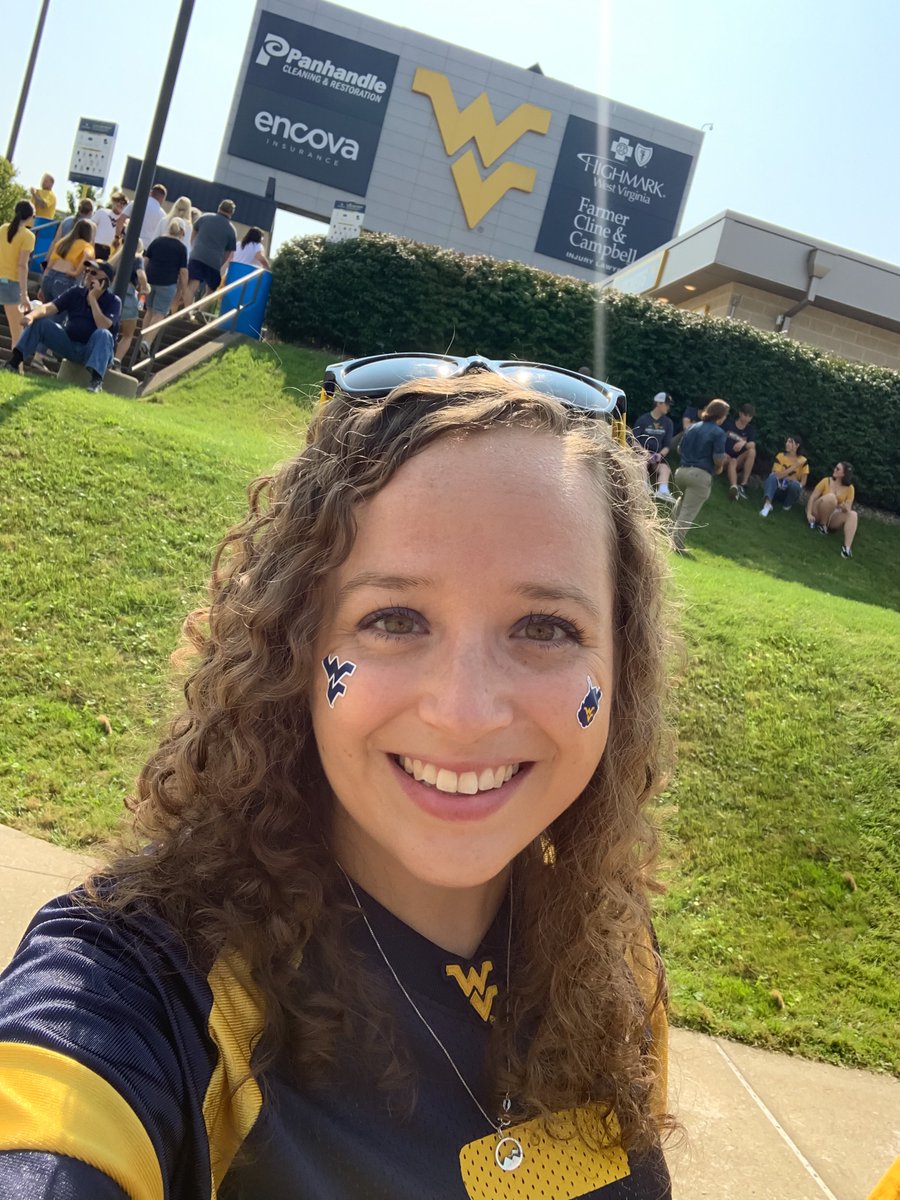 KDFisher02's tweet photo. Made it to our first @WVUfootball home game since Oct 2019 yesterday. And what a perfect “Welcome ‘Back’ Home” game it was💛🏈💙 #HailWV #WVUGame #WVUFootball #LetsGoMountaineers https://t.co/H4RXeH4HRf