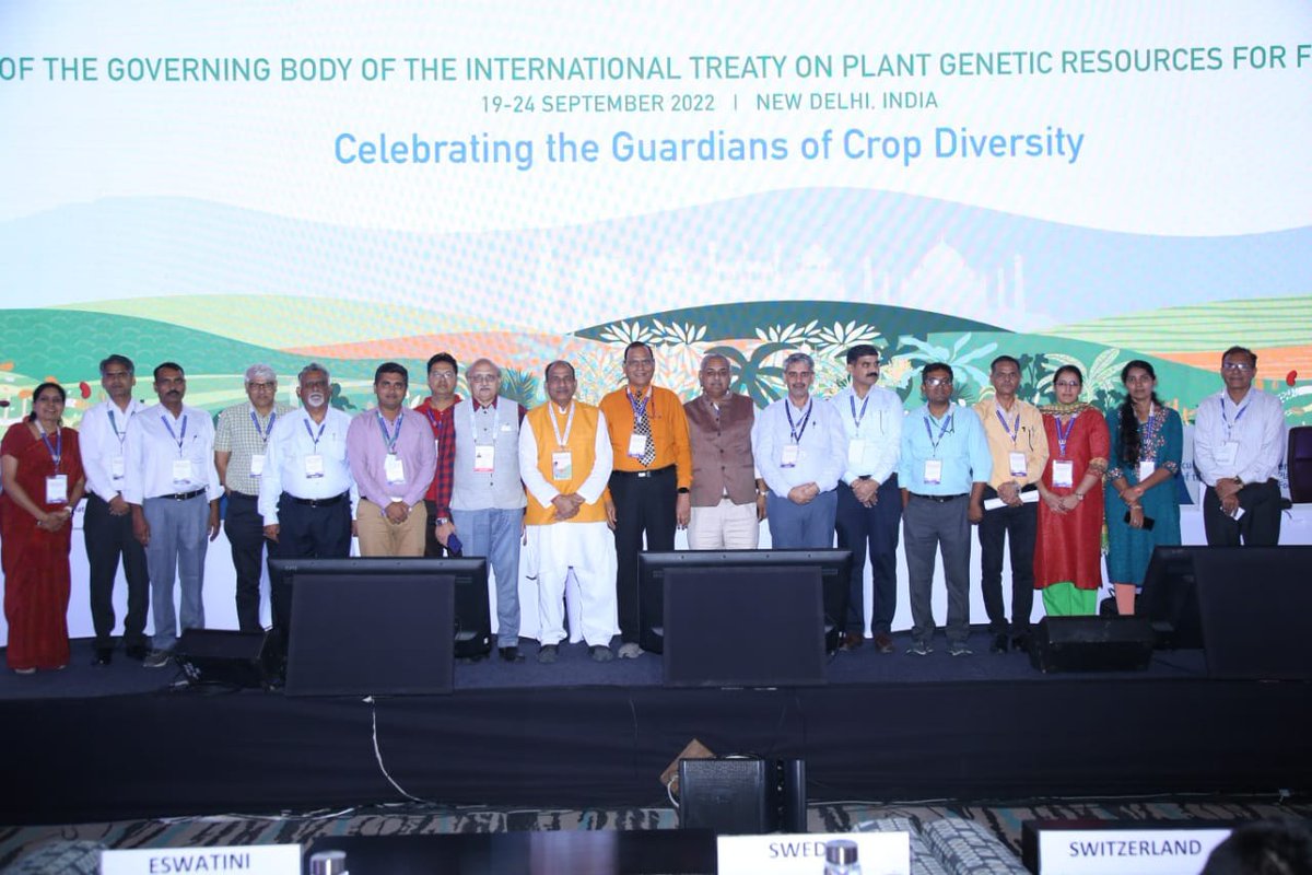 “Celebrating the Guardian of Crop Diversity”
Ninth Session of the Governing Body 
International Treaty on Plants Genetic Resources for Food & Agriculture on 18th Sept 2022 at New Delhi. 
ItAllStartsWithTheSeed🌱
#farmers #foodsecurity #GB9 #agrigoi
#Benefitsharing #ITPGRFA