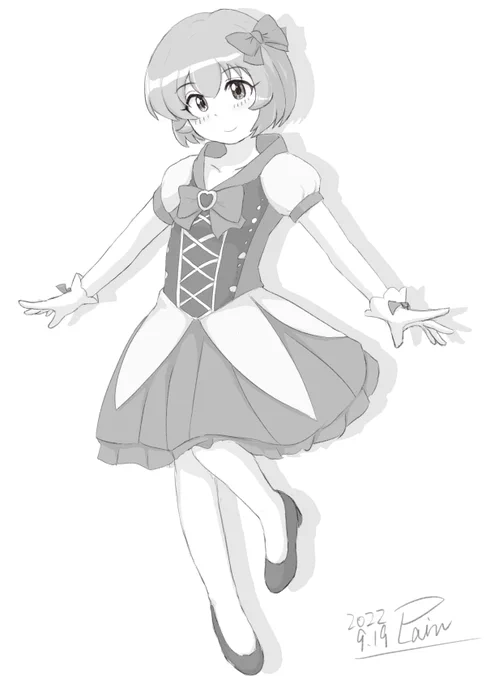 顔の描き方というかバランスを色々試しながら練習していたらいい感じになった(気がする)ので少し整えてUP。衣装を何にするか決めていなかったので、描いたことのないノーマルの衣装にしてみました～#古賀小春 