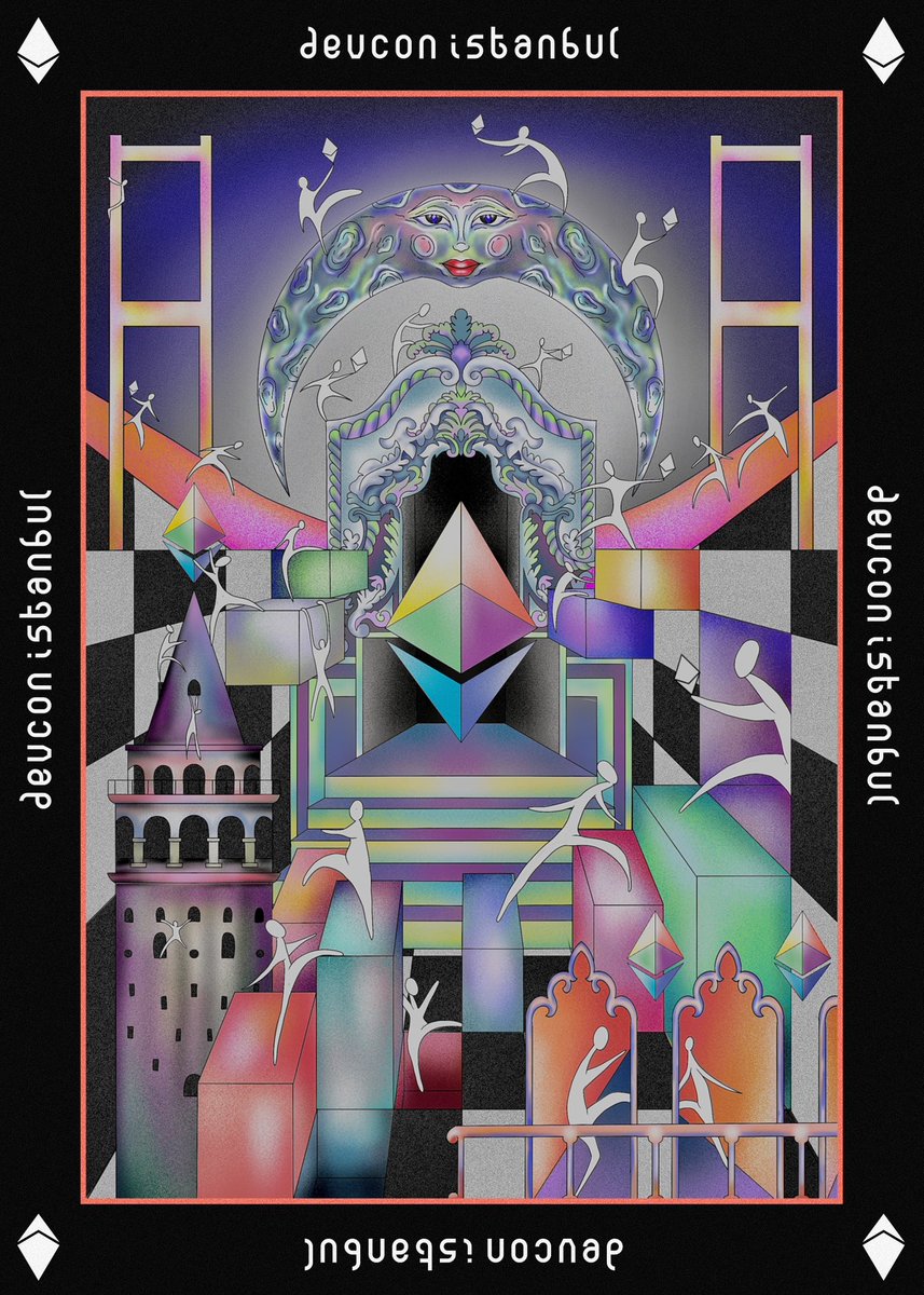 #DevConIstanbul Afiyet Olsun 🍾
I imagined Istanbul and decided to draw the chaos of the city. It would help if you caught your #Ethereum between ethnic patterns and today's modernity. 😏