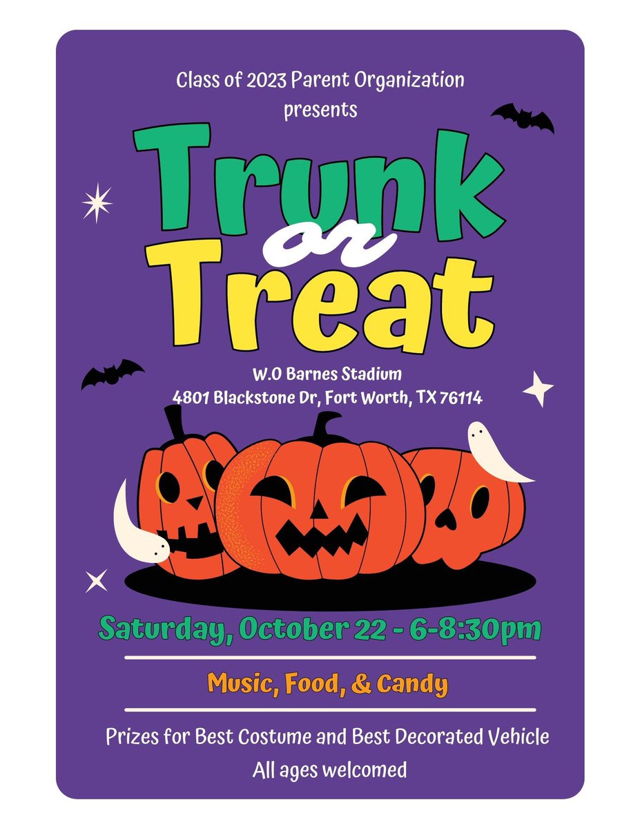 chs2023parents's tweet photo. Join us for our first Trunk or Treat 🎃👻

Register your vehicle below ⬇️ 

https://t.co/Uxpv9kkpB3 https://t.co/S0SE2u3CrU