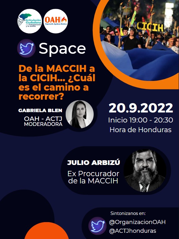 Martes 20 desde las 7pm. Conversaremos con el exfiscal de la MACCIH, Julio Arbizú <a href="/julioarbizu/">julioarbizu</a> quien nos ayudará a comprender las fortalezas q debe contener la #CICIH, de cara a la reunión entre <a href="/XiomaraCastroZ/">Xiomara Castro de Zelaya</a> y <a href="/antonioguterres/">António Guterres</a>. Acompáñanos! #UrgeLaCICIH #Honduras <a href="/SecBlinken/">Secretary Antony Blinken</a>
