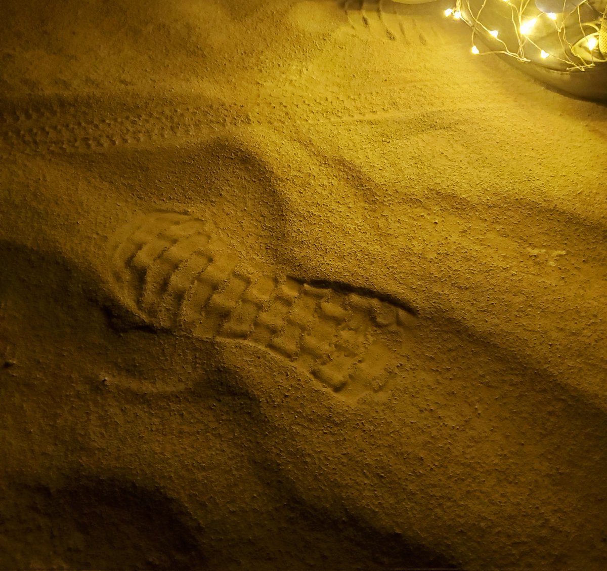 613Camper's tweet photo. A recent 12 day trip to Nevada. Spectacular sunrises, dust, heat and a night sky that felt magical. My camp mates made certain I was well prepared and I fared better than I thought I would. 
Sunrise, night sky, bike &amp; shoe print in the dust and my dusty tent https://t.co/BX6t1k364A