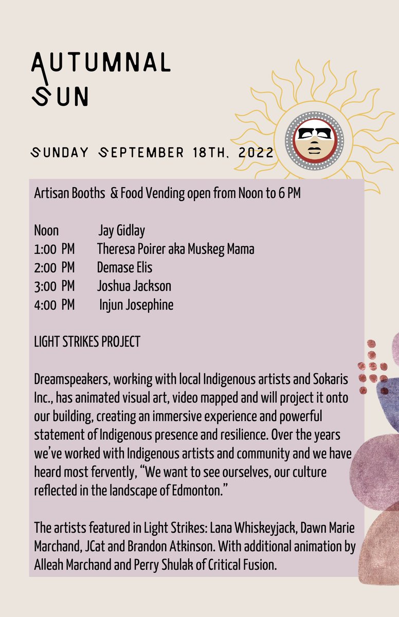 Dreamspeakers's tweet photo. If you are in the Edmonton area come check out our performers at our free event. 

#yeg #yegarts #yegmusic #nativetiktok #indigenous #indigenousarts https://t.co/LjCjJeWYBm