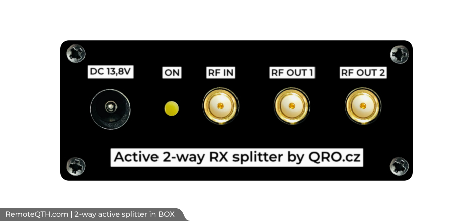 ok2zaw's tweet photo. New 2-way Active RX splitter in enclosure:
- high IP3 preamp inside
- low noise figure
- bypass relay
- protections
@RemoteQTH
#rxsplitter #activesplitter https://t.co/wG14tixr5I