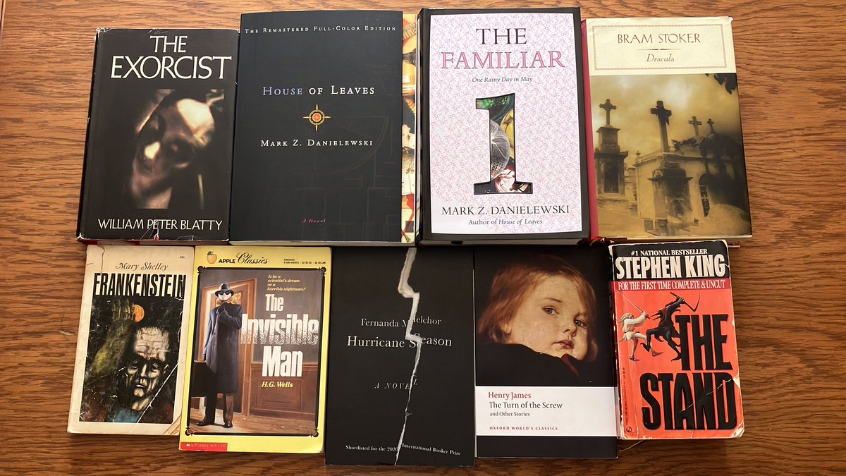 konner_mcintyre's tweet photo. Some good Halloween reads! I think I’ll choose Hurricane Season! I haven’t read it yet! Also, quick thank you to those who bought Plastic By Nature! And for those who haven’t, I’ll be selling it at the Read Queen Bookstore during Lafayette Harvest Festival October 29th, 10-6! https://t.co/JfmoFGFys4