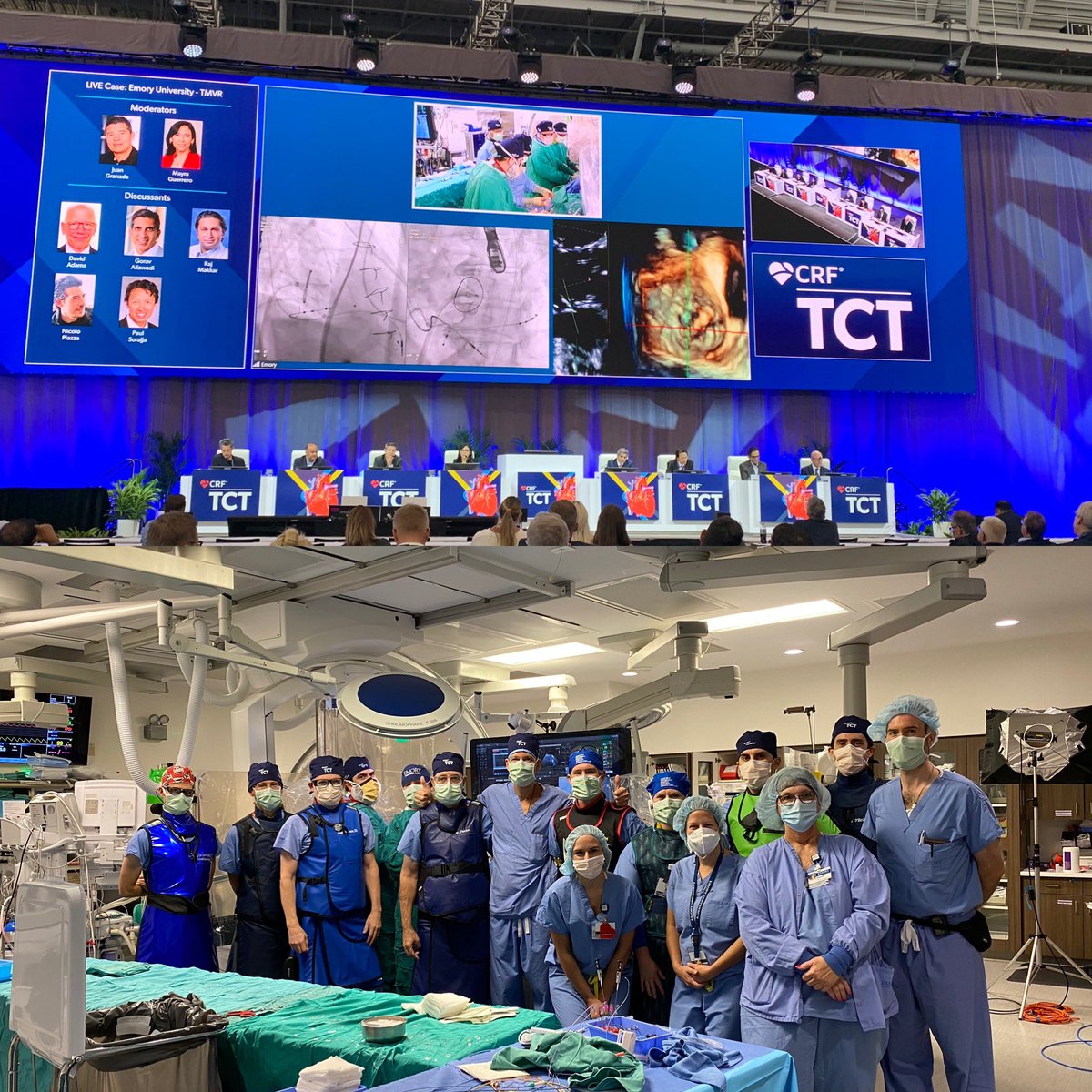 A huge thanks to the cath lab staff and many others at Emory Midtown Hospital for donating their precious weekend time for patient care and education. @TCT2022. #emorymidtownhospital #Emoryanesthesia #emorystructuralheart