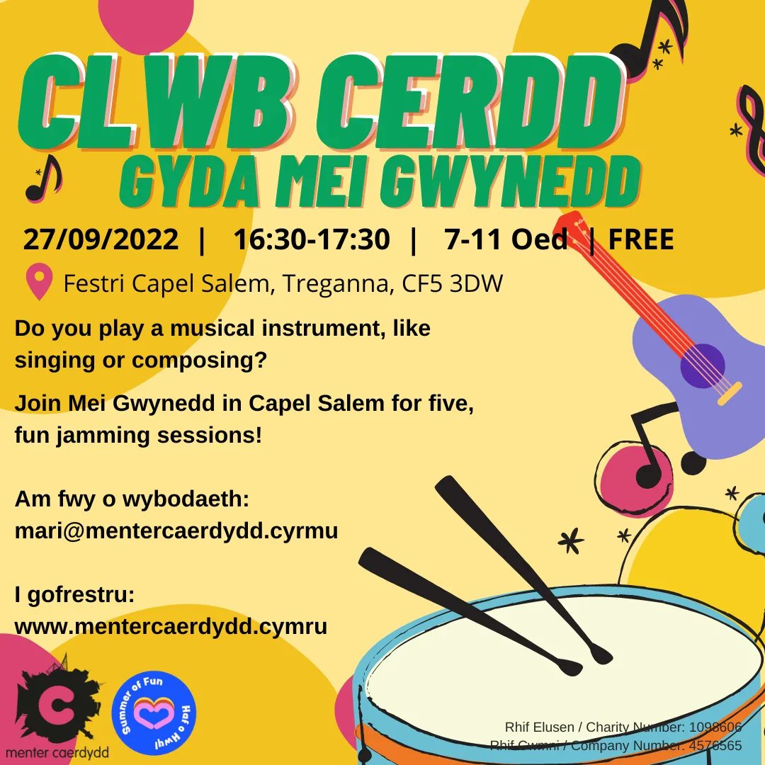 MenterCaerdydd's tweet photo. 👀 Dyma rhai o'n Clybiau i blant yn cychwyn cyn hir - mwy o fanylion ar ein gwefan 🙌

👀 Details of our Welsh medium Clubs for children are on our website 🙌

https://t.co/c6PASVeg2z

#cerdd #jamio #ffitrwydd #dawnsadrama
#jamming #fitness #danceanddrama https://t.co/JYLnmclMAf