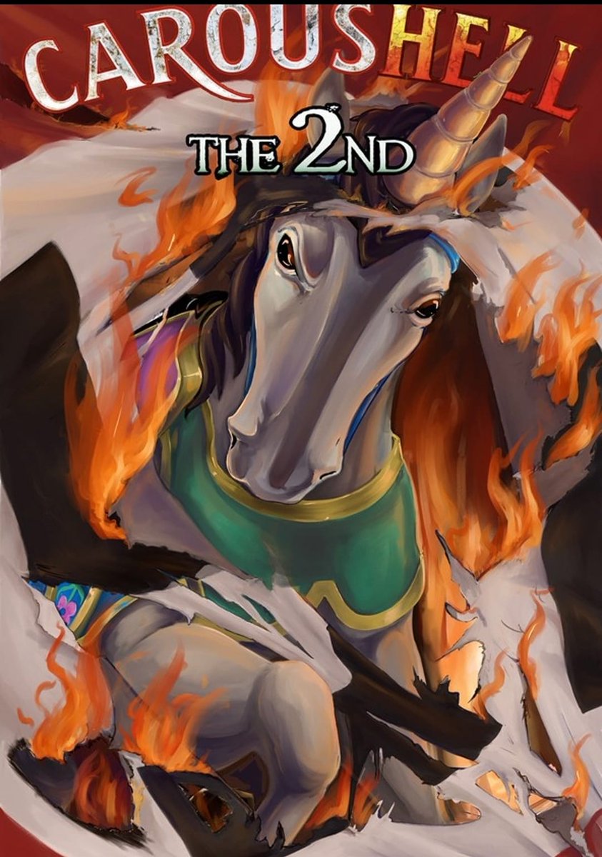 SantiSerranoSed's tweet photo. #caroushell2 vuelve el unicornio asesino del tiovivo, esta vez con un niño y unos nazis que van tras el pequeño. Tras la matanza de la 1a entrega, esta es muuuy floja. Hablan mucho, hay muy poca casquería y los chistes no es que sean muy allá. Parecía uno de los platos fuertes de https://t.co/nFfhe7ryu9
