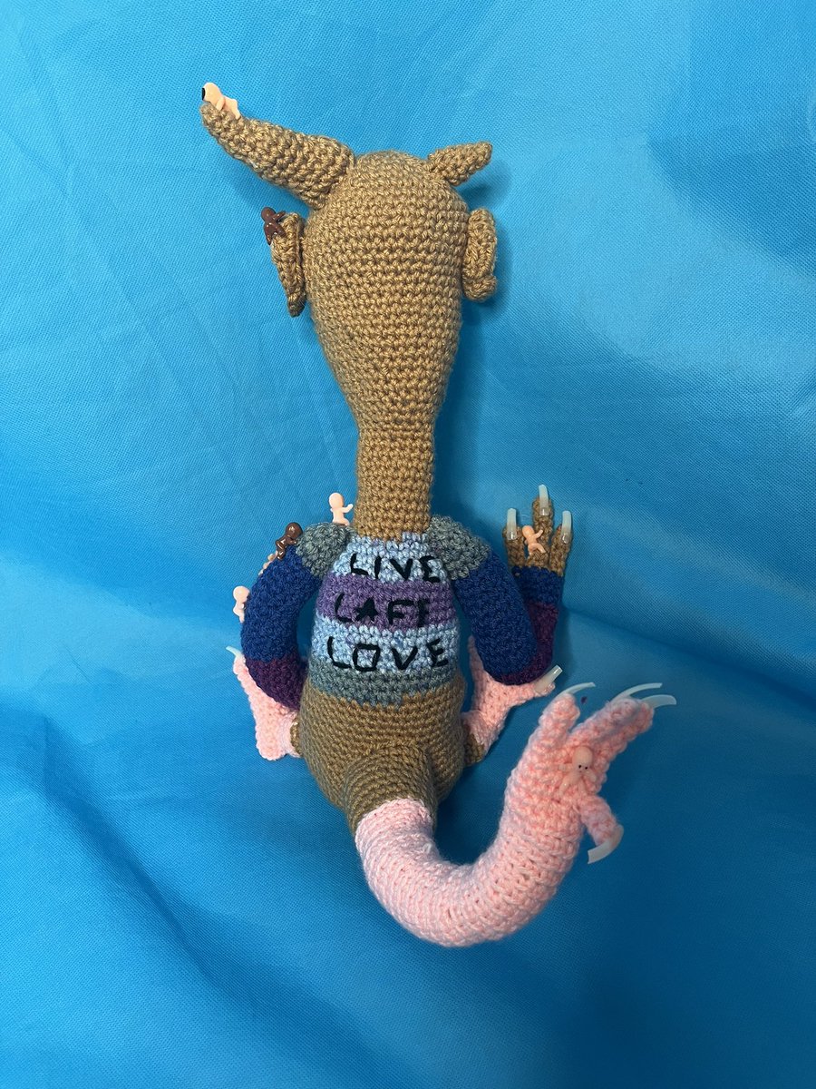 LexMayson's tweet image. Just wanted to show off what I made for @sugargoats birthday from now on I will be using my crochet powers for evil thank you.