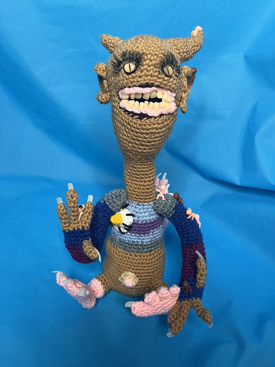 LexMayson's tweet image. Just wanted to show off what I made for @sugargoats birthday from now on I will be using my crochet powers for evil thank you.