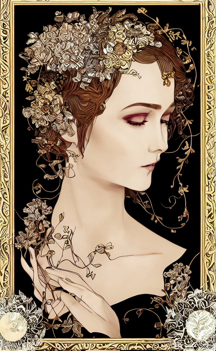 Lady in Art Nouveau No. 1

Editions: 10/10
Price: 2 $XTZ
Link:objkt.com/asset/KT1RYeDZ…

#art #aiart #aiartcommunity  #digitalart #stablediffusion #NFT #NFTs #NFTart #NFTCommunity  #nftcollector #NFTartists #NFTcollections #NFTartwork #TezosArt