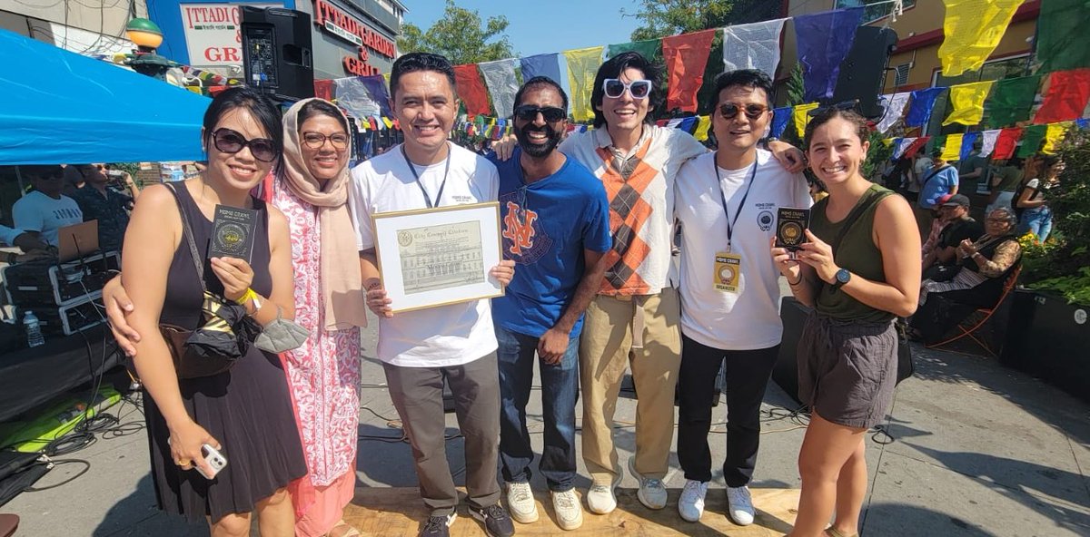 CMShekarK's tweet photo. Each year, the #MomoCrawl brings people from all over to #JacksonHeights to eat the BEST momos in this city and celebrate our Himalayan communities. This year is its 10th Anniversary! Thank you @SFTHQ for an incredible event &amp; @accompanycap &amp; @QNS_Together for all your support! https://t.co/vJPCJlhlCs