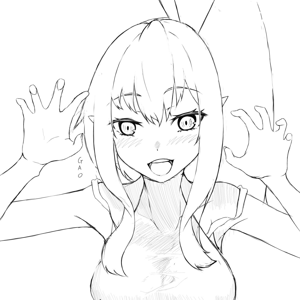TRPGの自キャラで色々表情練習 