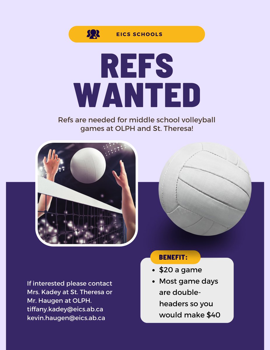 AbjJordan's tweet photo. Looking for some extra money?  OLPH and St. Theresa schools need refs for their middle school games!  Please read the poster for more details! https://t.co/2B0VWsKlCa