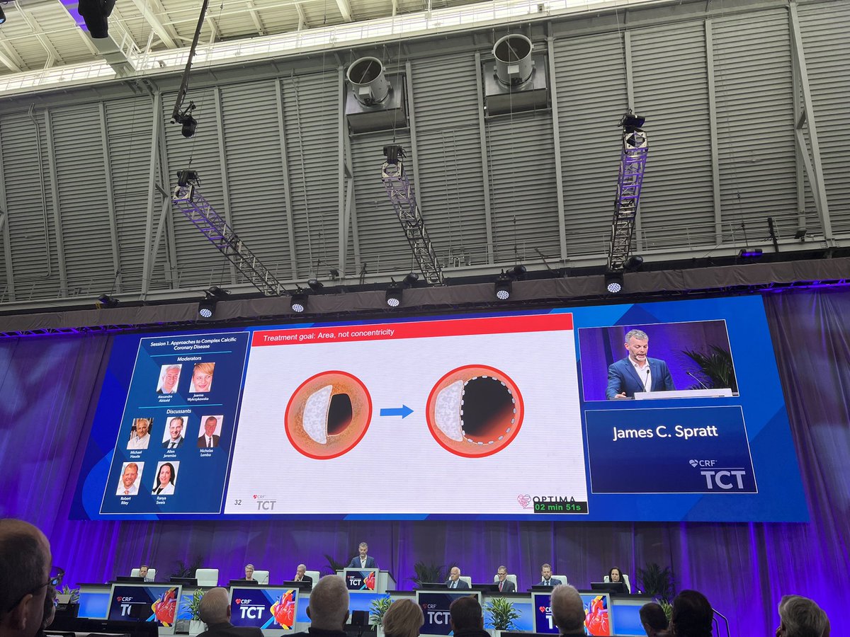 Excellent talk on mechanistic approach to complications in calcified CAD. Image always, reduce ambiguity, treat calcium mechanistically rather than dogmatically. Great message and slides! @jcspratt #TCT2022