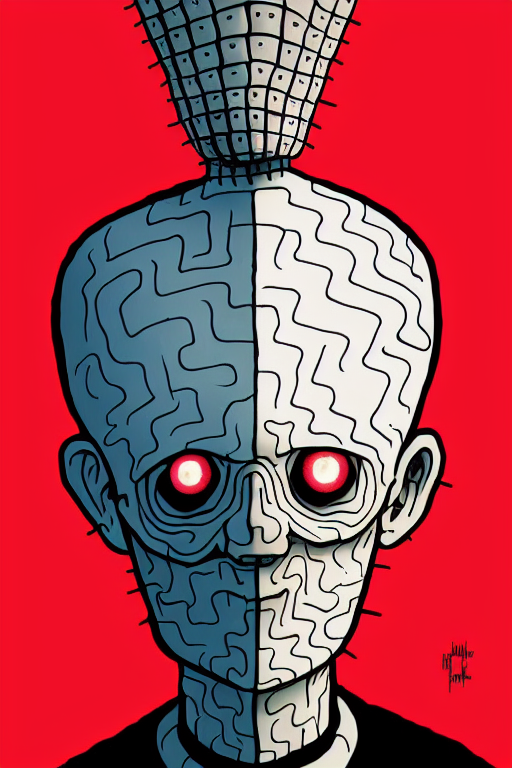 ᴅᴀɴɪᴇʟ ɴᴏᴀʜ (@_danielnoah_) on Twitter photo In honor of Hellraiser Day.
Pinhead in the style of Matt Groening, Max Fleischer, Bill Watterson and Daniel Clowes.
#Hellraiser #Pinhead #Midjourney In honor of Hellraiser Day.
Pinhead in the style of Matt Groening, Max Fleischer, Bill Watterson and Daniel Clowes.
#Hellraiser #Pinhead #Midjourney