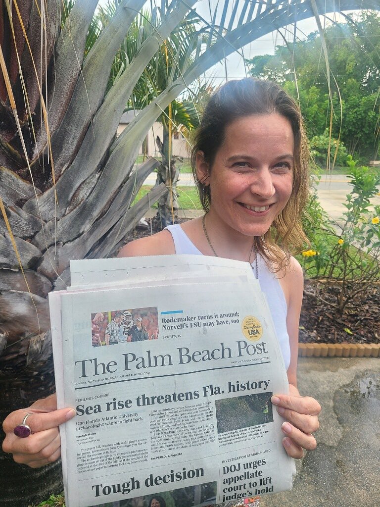 Go out and grab a copy of the Palm Beach post today—look who is on the front page! It’s our own <a href="/FPANsoutheast/">FPAN Southeast</a> <a href="/FPANSouthwest/">FPAN Southwest</a> Director Sara Ayers-Rigsby! Learn more about how archaeology can help us understand climate change. <a href="/FAUArtsLetters/">Florida Atlantic College of Arts and Letters</a> <a href="/FloridaAtlantic/">Florida Atlantic University</a> <a href="/FAUArtsLetters/">Florida Atlantic College of Arts and Letters</a>