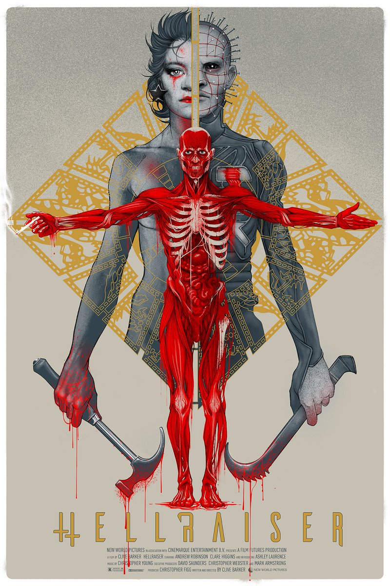 PosterSpy's tweet image. Hellraiser was released on this day in 1987 (USA)
Poster by Bruno Vergauwen
#Hellraiser #CliveBarker #Horror