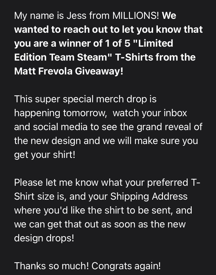 delorbre's tweet photo. Lets gooo!! I won my first piece of MMA merch. @SteamRollaa really is a man of the people. Rollin with Team Steam for life now haha @millionsdotco #TeamSteam #LFG #TeamRollas #ForThePeople https://t.co/7ZBkqDyz7c
