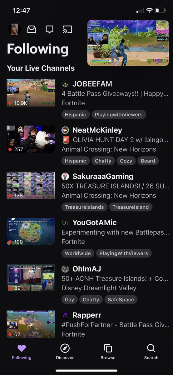 itssssarahxo's tweet photo. 10k and counting Kicking off Hispanic heritage month Twitch hand picked @JOBEEFAM to be featured on the front page donβt be shy come chat with us #HispanicHeritageMonth #twitch #jobeefam #FortniteSeason4 @twitch https://t.co/NKFsxQrYLB
