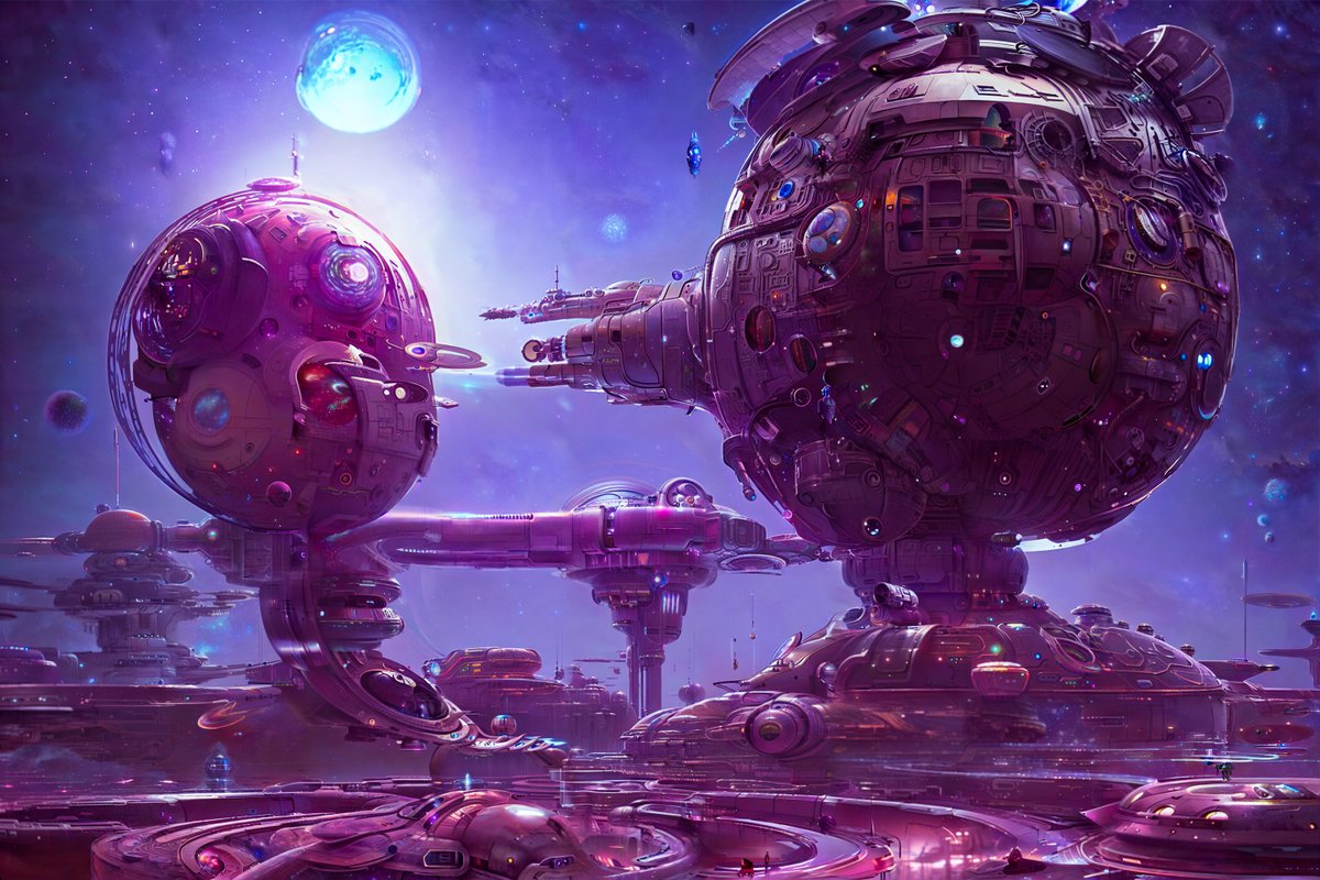 AiMachinist's tweet photo. a sci-fi space colony #cryptoart #cryptoartist  #scifi #space #ai #nft #nftart #digitalart #scifi   #photoshop #stablediffusion #cinema4d #everydays https://t.co/lgMa5b95Nn