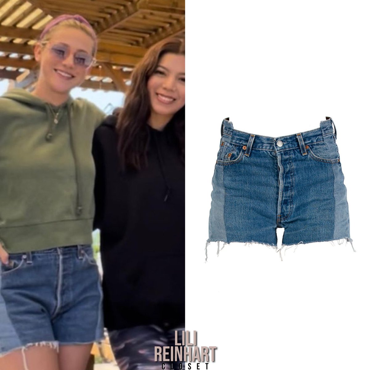 lilircloset's tweet photo. Lili Reinhart wore the #EBDenim ‘Two Tone Shorts’ ($215 - Sold Out) in a post made by Alexia Landa - September 18th, 2022. https://t.co/tSHU0a6HHZ