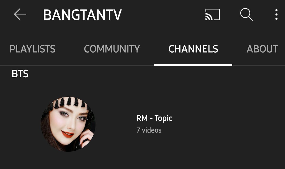 bright_moon12's tweet photo. @rmchartsdata @YouTube @bts_bighit .@YouTube &amp; @bts_bighit Please, review and fix the issue with the 'RM - Topic' on YouTube, the suspicious channel, not related at all with RM of BTS, is now showing on the BANGTANTV Channel !! https://t.co/bVezqai6b9