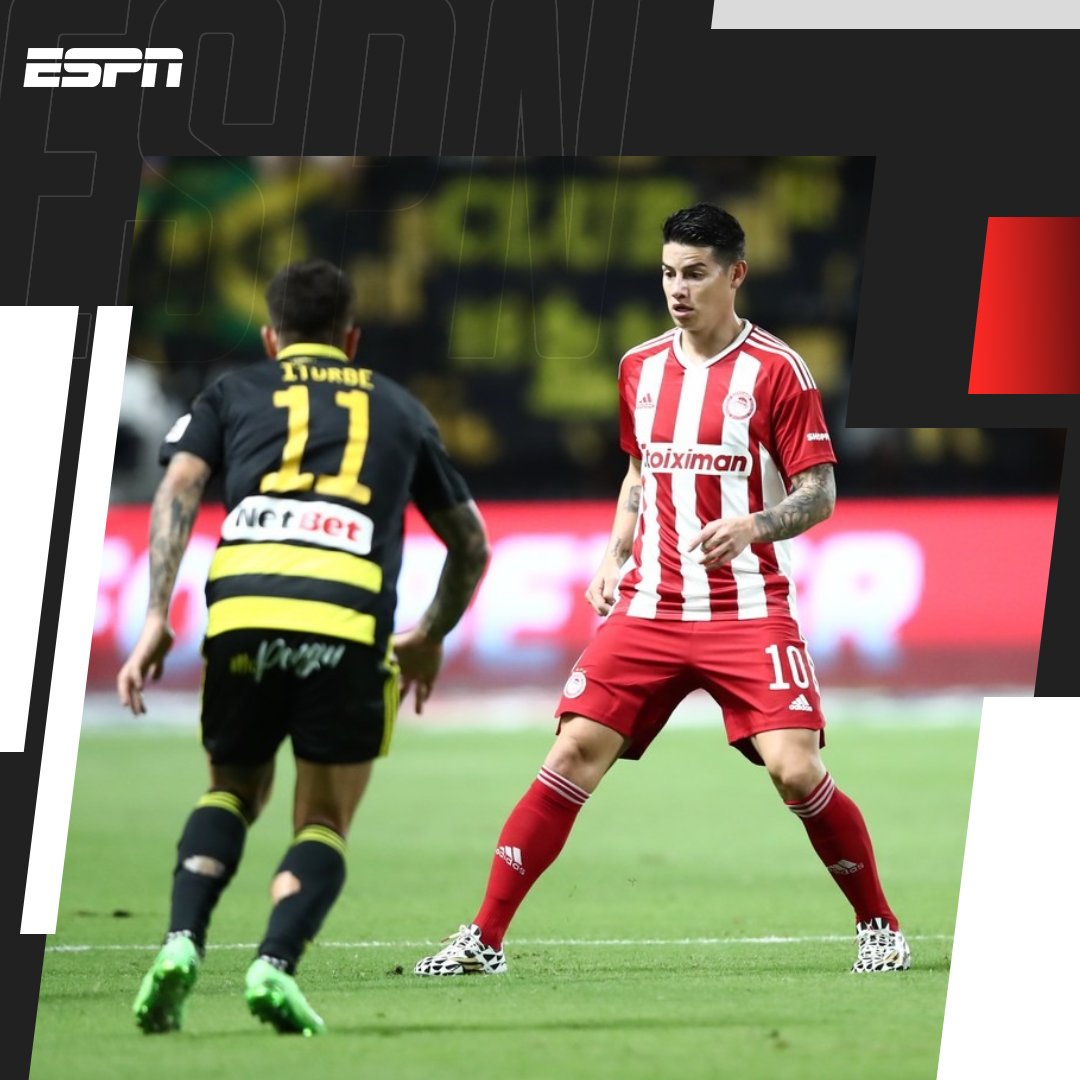 En el debut de James Rodriguez (jugó 71´), Olympiacos perdió 1-2 ante el Aris por la Superliga de Grecia. El argentino Daniel Mancini y el hondureño Luis Palma anotaron los tantos.