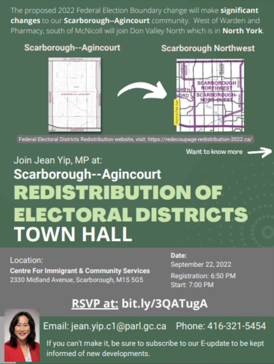 JeanYip3's tweet photo. Scarborough–Agincourt could be significantly changed. The Federal Electoral Districts Redistribution Commission proposed absorbing #ScarboroughAgincourt &amp; Scarborough North into 1 riding - Scarborough Northwest: West of Warden, Pharmacy &amp; south of McNicoll will go to North York. https://t.co/nX8EGDuyEC