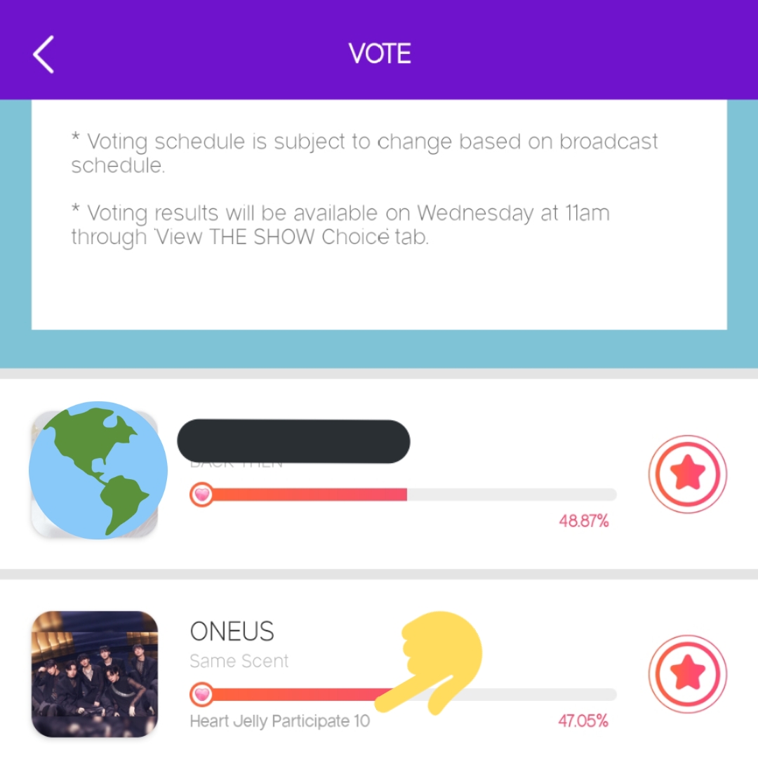 OneusSuppTeam's tweet photo. 🚨THE SHOW EARLY VOTE

We would like to remind #Tomoons to please WAIT✋ for mass voting hour before dropping your HJs and ‼️AVOID POSTING of screenshots of your votes. Since votes can easily be bought (as ⭐ jellies in-app), the opponent may easily close the gap.

#ONEUS https://t.co/IURFDUeFwa