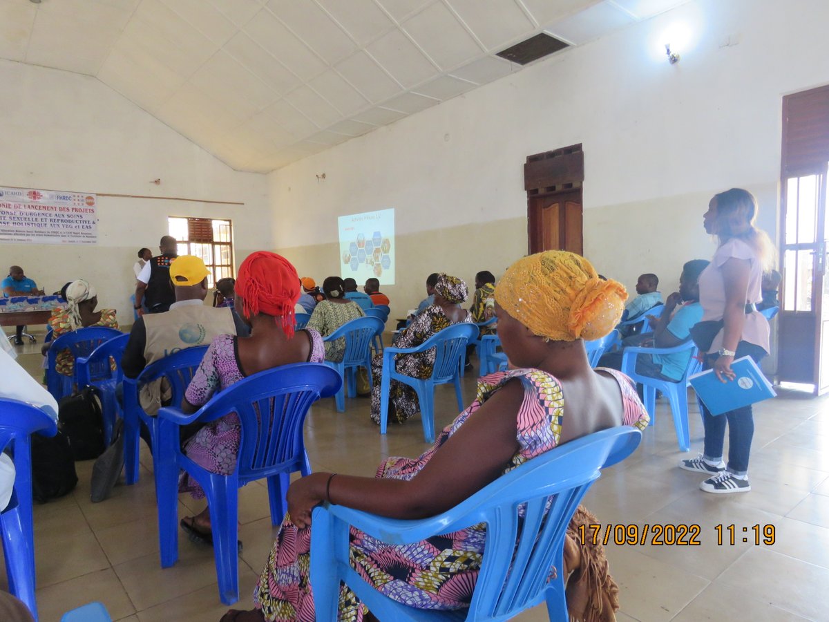uwimanagil's tweet photo. Lancement Officiel du Projet «Amélioration de la prévention et de la réponse holistique aux VBG et EAS dans les territoires affectés par les crises humanitaires, notamment à Nyiragongo et Rutshuru au Nord Kivu, et à Irumu en Ituri » #UNFPARDC en partenariat avec #ICAHD https://t.co/7I6lRVzlBU