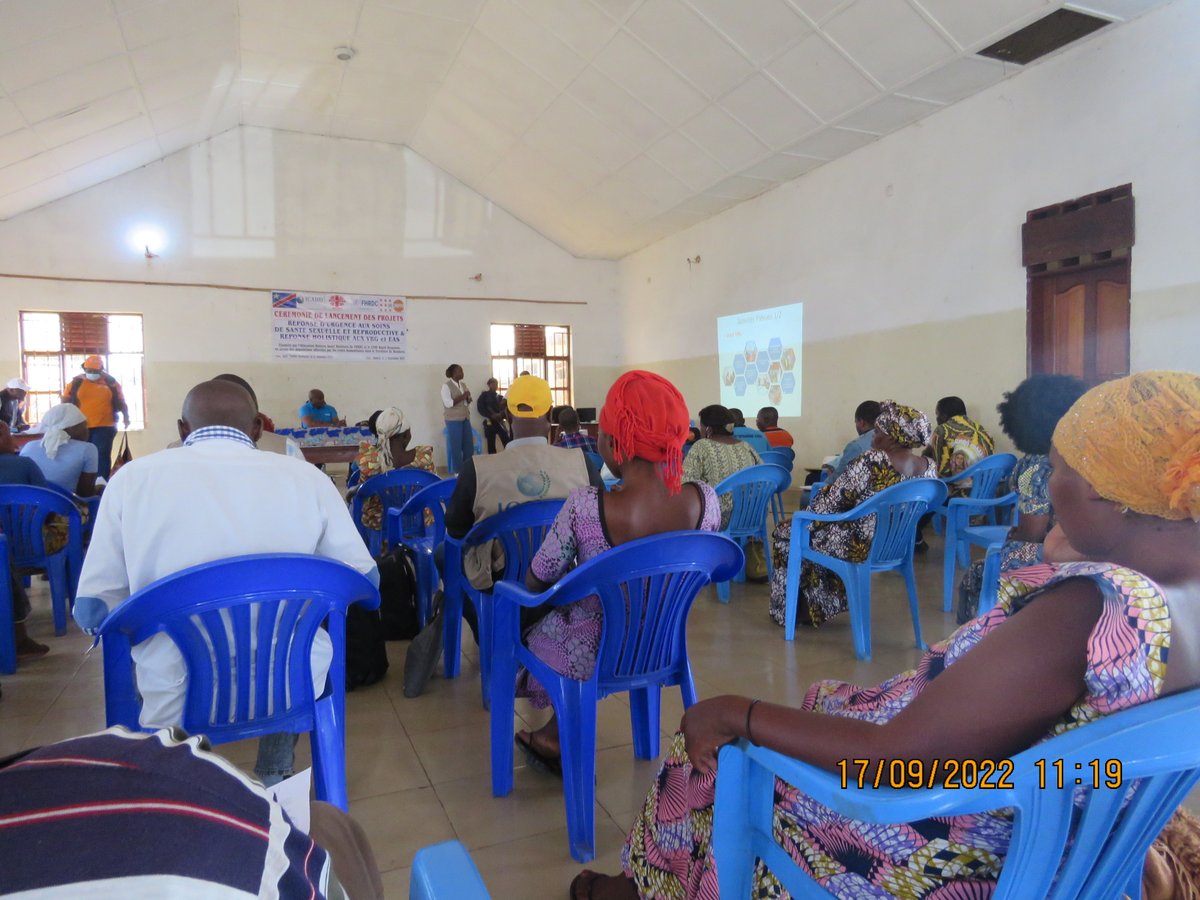 uwimanagil's tweet photo. Lancement Officiel du Projet «Amélioration de la prévention et de la réponse holistique aux VBG et EAS dans les territoires affectés par les crises humanitaires, notamment à Nyiragongo et Rutshuru au Nord Kivu, et à Irumu en Ituri » #UNFPARDC en partenariat avec #ICAHD https://t.co/7I6lRVzlBU
