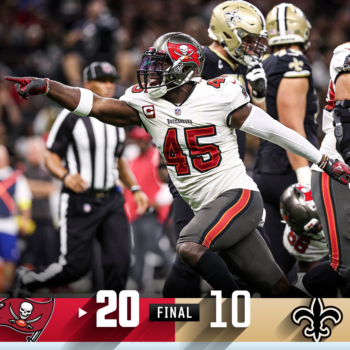 NFL's tweet photo. FINAL: @Buccaneers improve to 2-0! #GoBucs #TBvsNO https://t.co/gbqtksmFKh