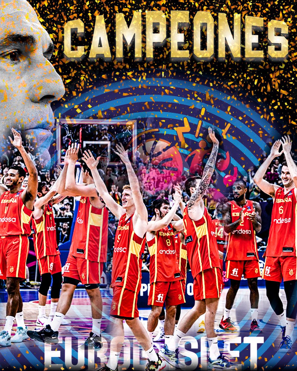 marca's tweet photo. 😍🇪🇸 Lo de #LaFamilia es increíble: 4º #EuroBasket para @BaloncestoESP 🏆🏆🏆🏆 https://t.co/0rrYYTttTU